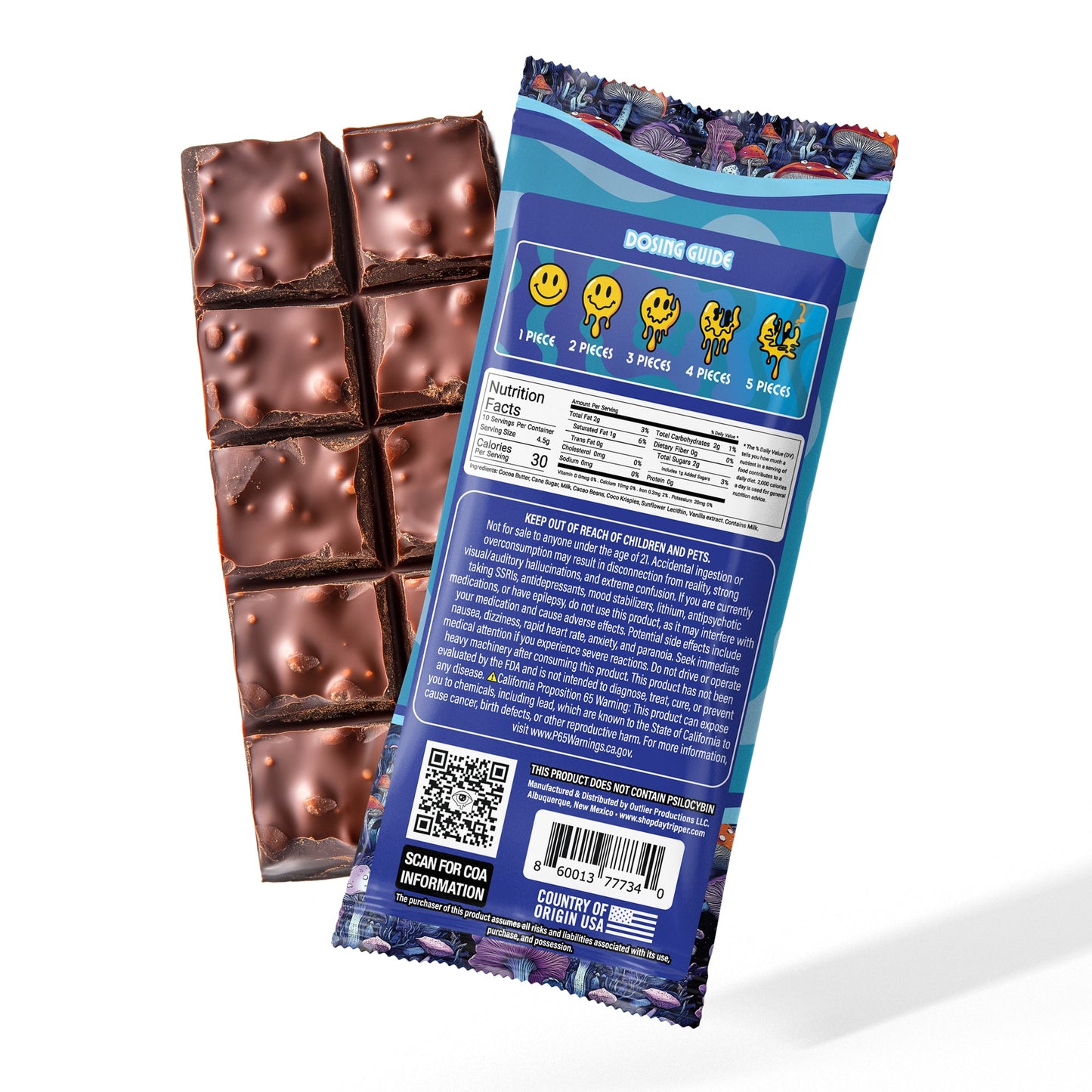 10 Piece Crunch - Milk Chocolate Bar - 10 Bars/Case - Tree Spirit Wellness