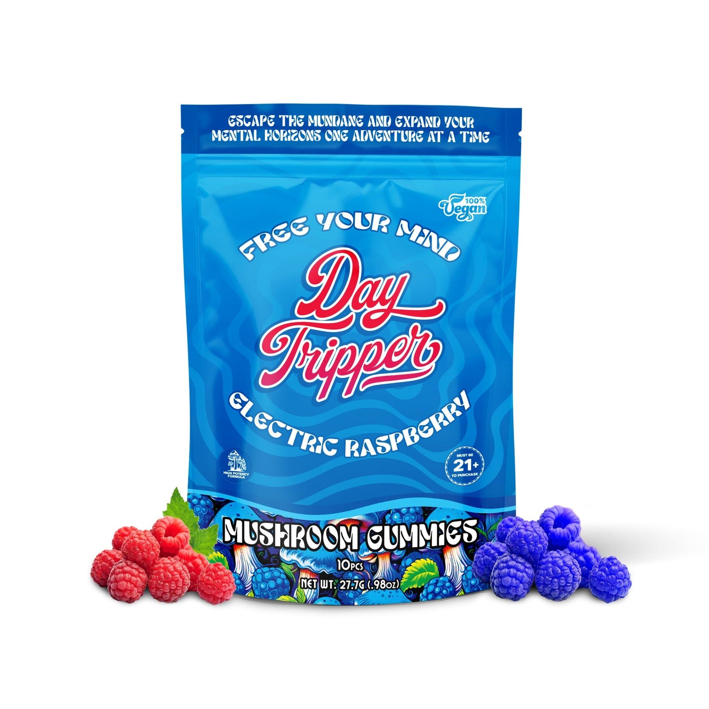 10ct Raspberry Mushroom Gummies Case of 10 - Tree Spirit Wellness