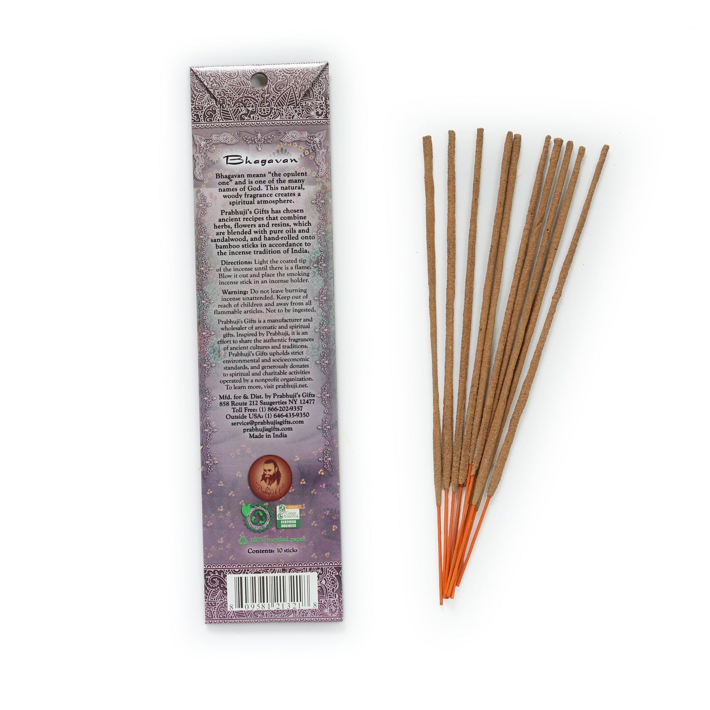 Prabhuji Incense Sticks Bhagavan - Patchouli and Vetiver