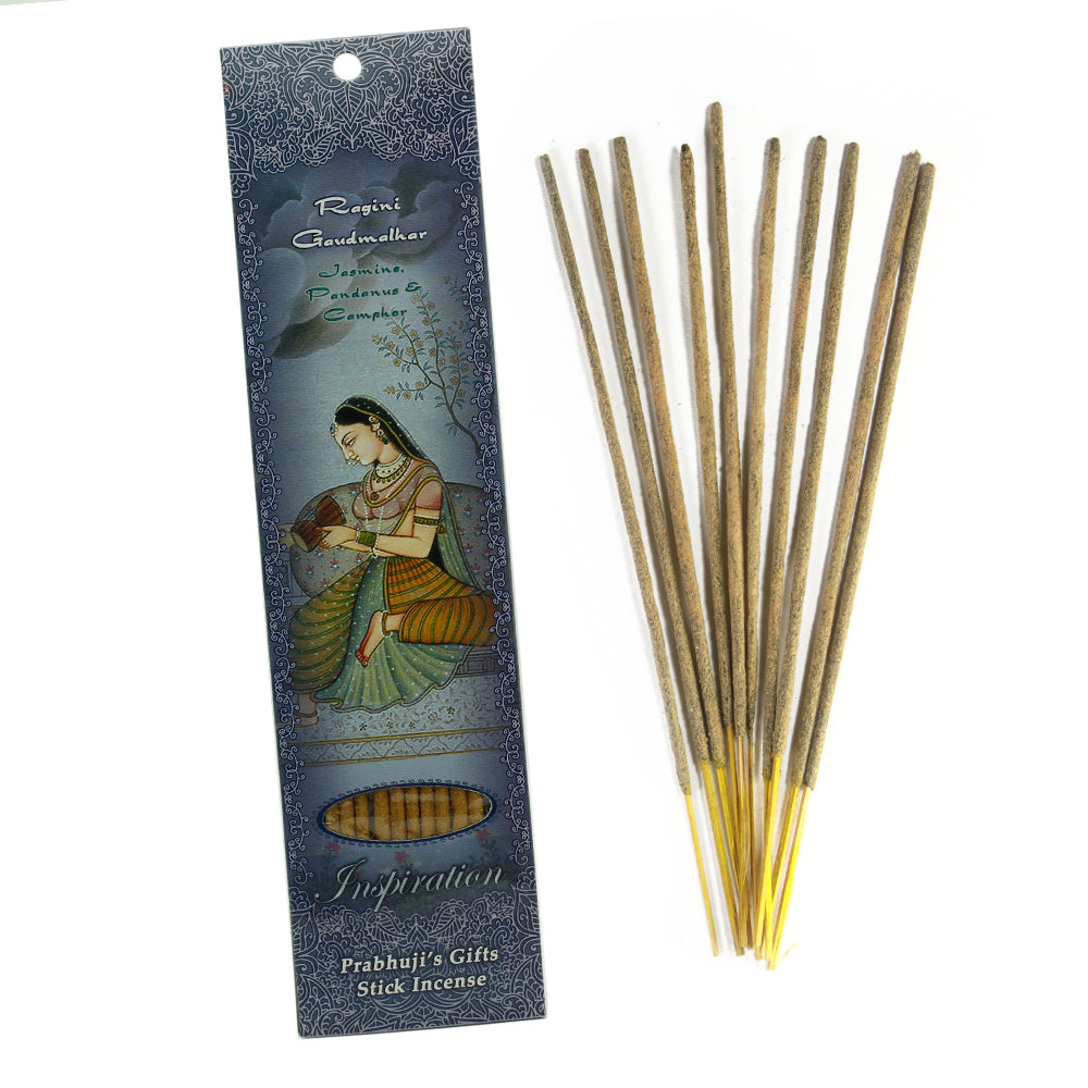 Incense Sticks Ragini Gaudmalhar - Jasmine, Pandanus, and Camphor - Inspiration - Wholesale and Retail Prabhuji's Gifts