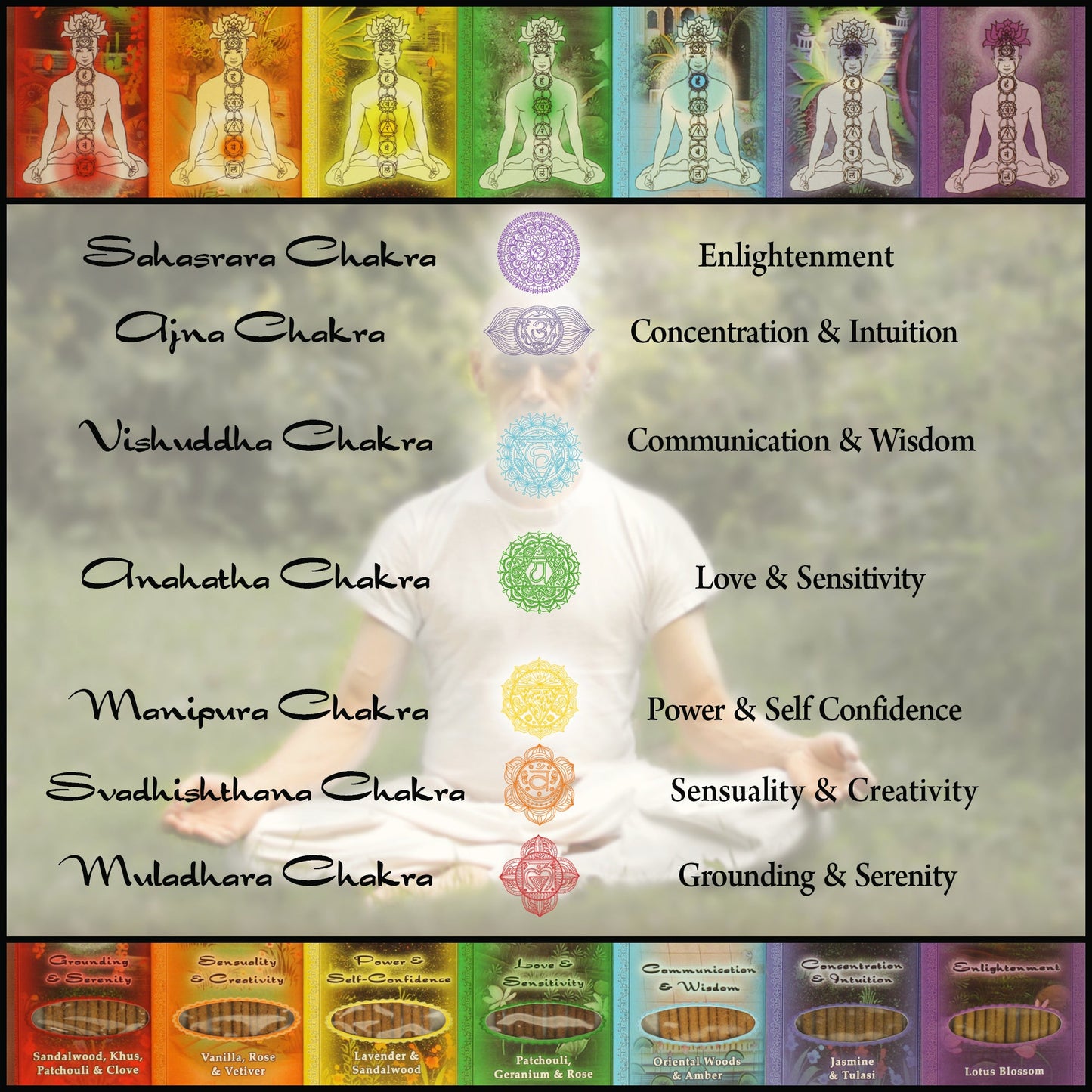 Prabhuji Incense Sticks Crown Chakra Sahasrara - Enlightenment