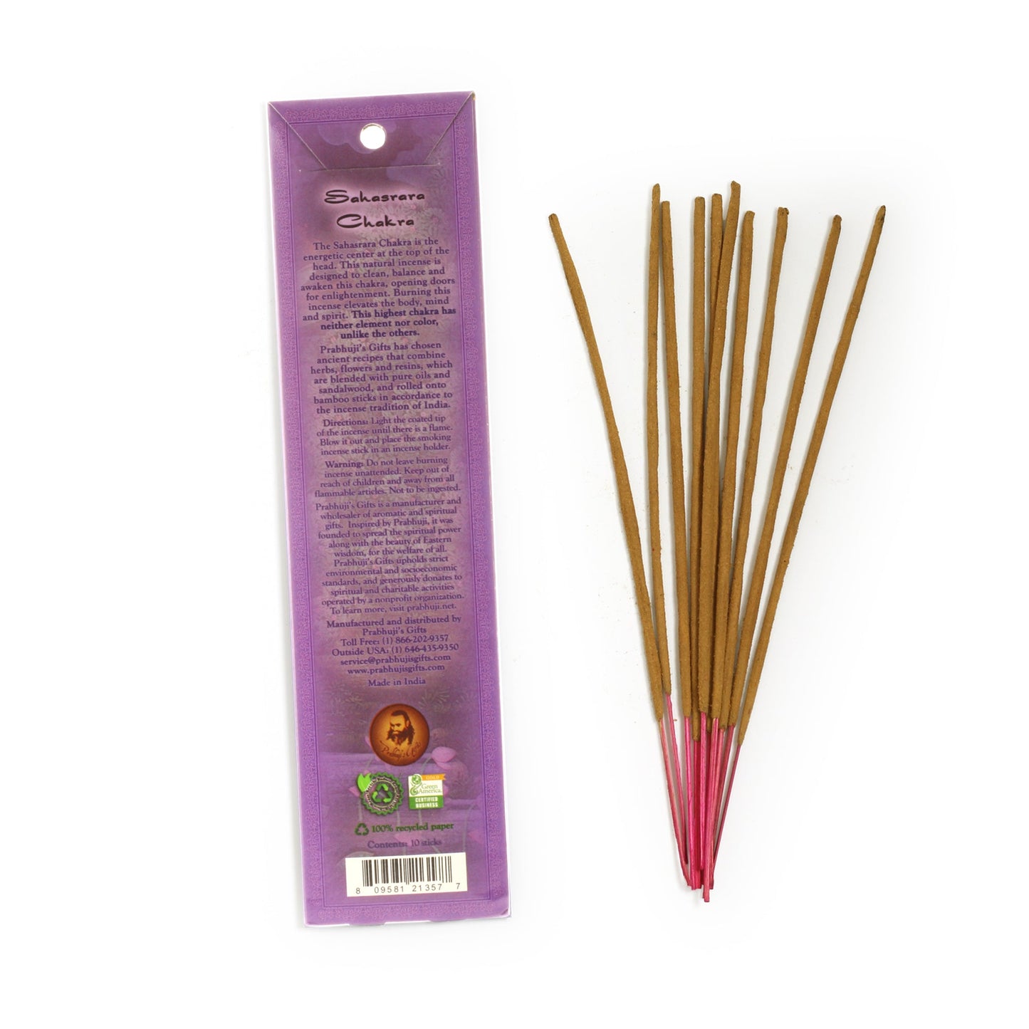 Prabhuji Incense Sticks Crown Chakra Sahasrara - Enlightenment