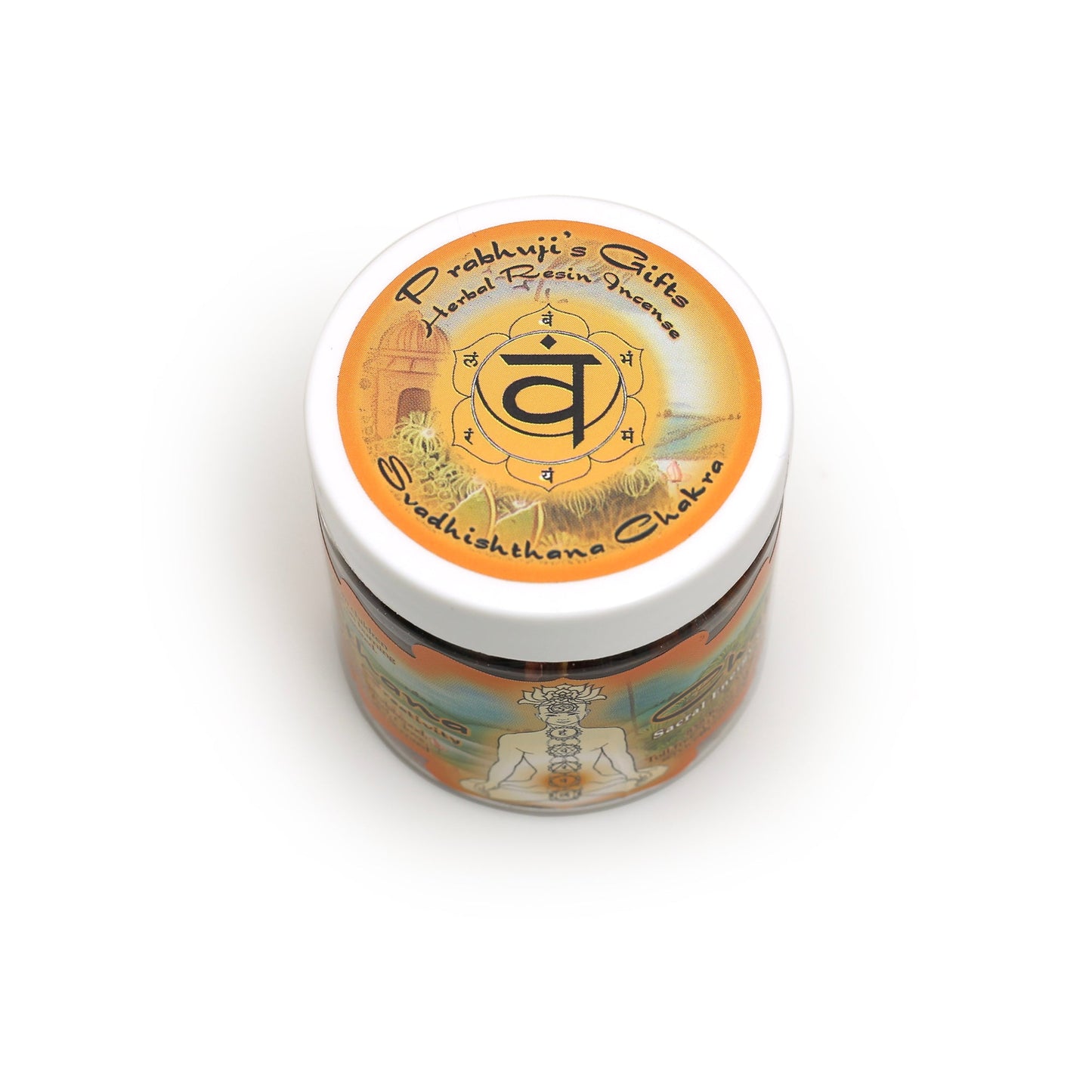 Prabhuji Resin Incense Sacral Chakra Svadhishtana - Sensuality and Creativity - 2.4oz jar