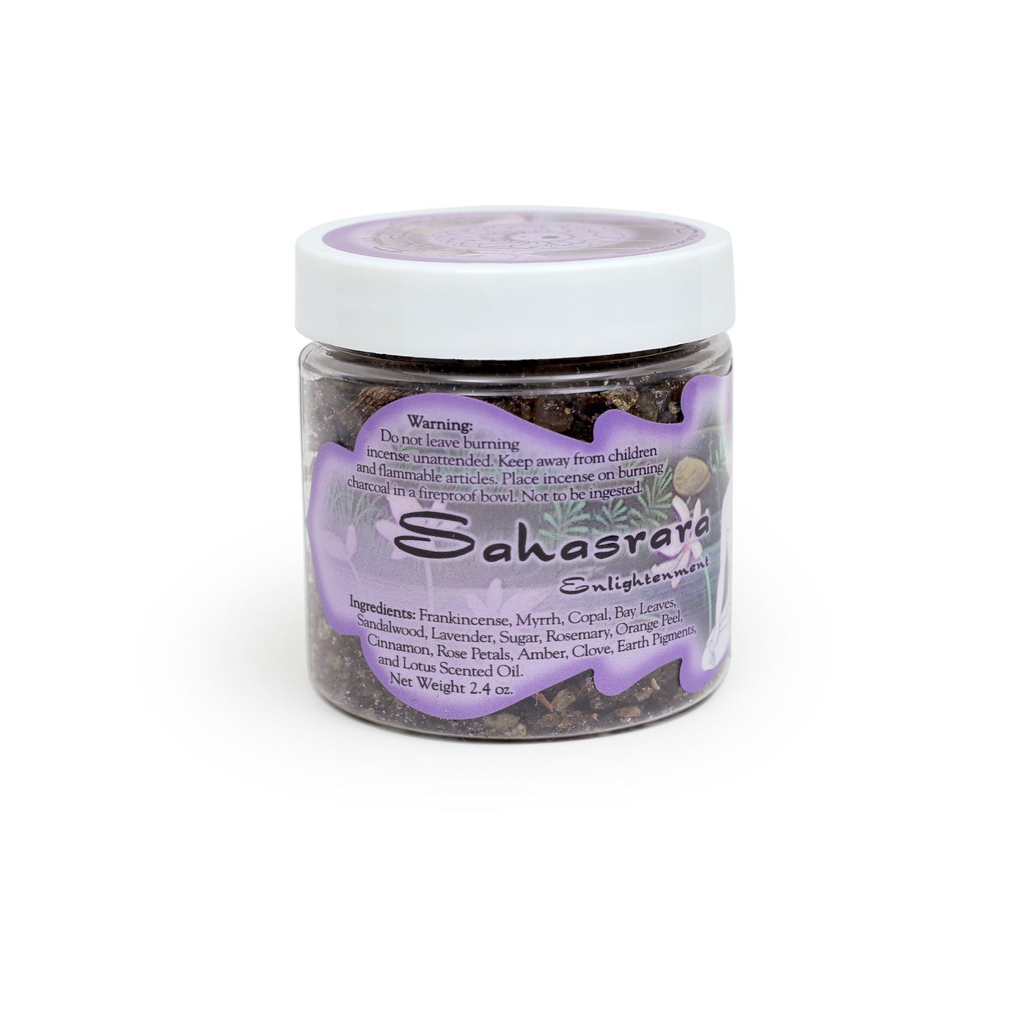 Prabhuji Resin Incense Crown Chakra Sahasrara - Enlightenment - 2.4oz jar