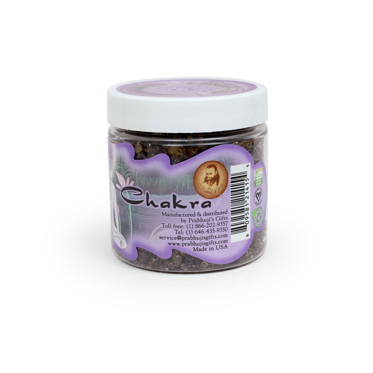 Prabhuji Resin Incense Crown Chakra Sahasrara - Enlightenment - 2.4oz jar