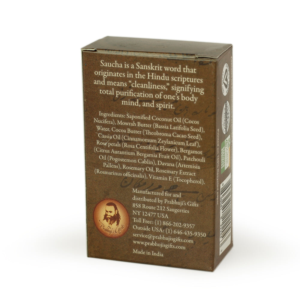 Soap Bar Saucha - Natural Energizing Cocoa Scrub - 3.5 oz (100g) - Wholesale and Retail Prabhuji's Gifts