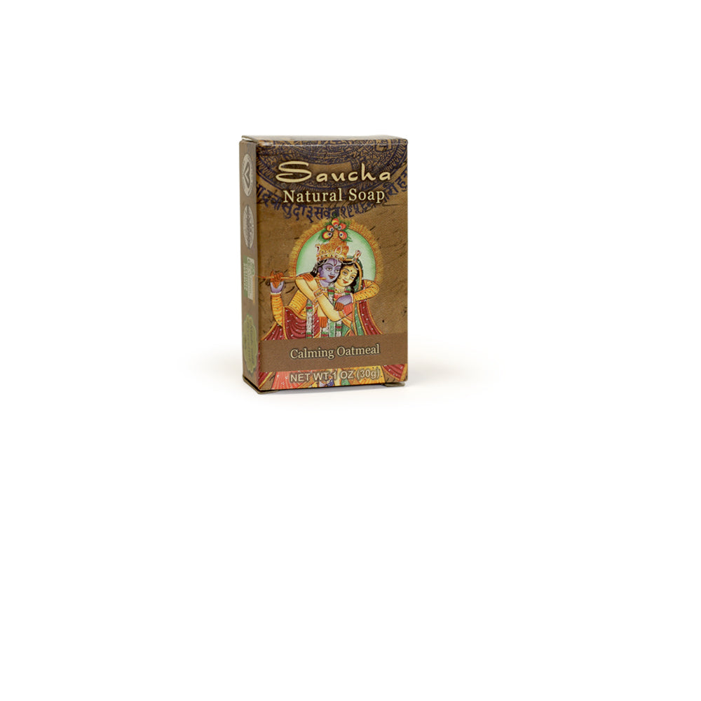Soap Bar Saucha - Natural Calming Oatmeal - Travel size 1 oz (30g) - Wholesale and Retail Prabhuji's Gifts