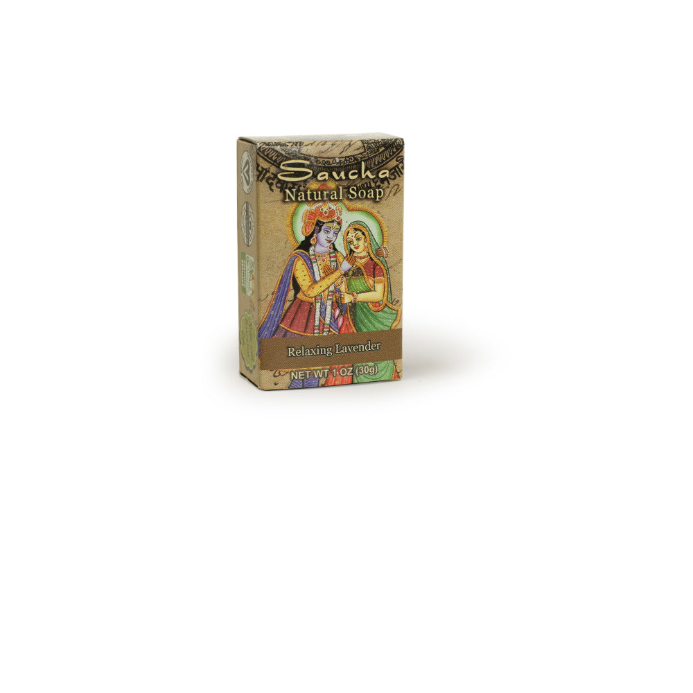 Soap Bar Saucha - Natural Relaxing Lavender - Travel size 1 oz (30g) - Wholesale and Retail Prabhuji's Gifts