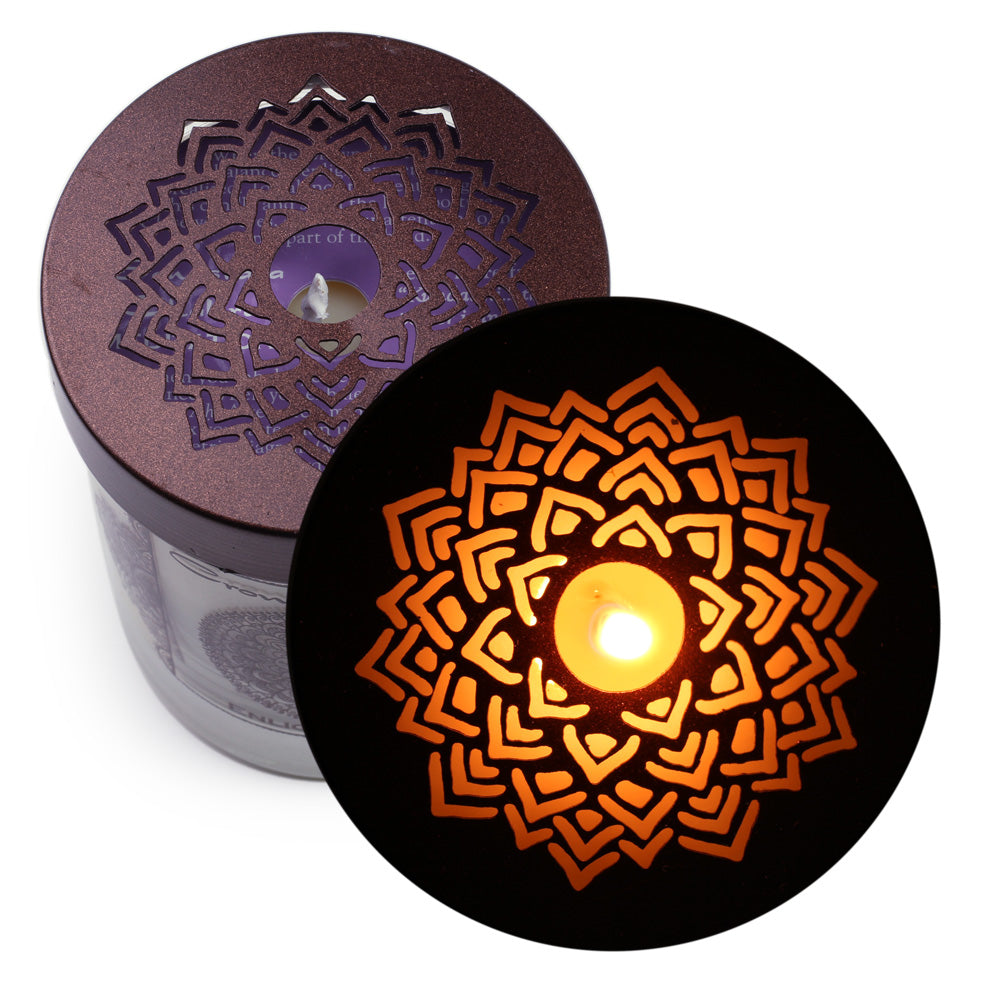 Soy Candle for Chakra Meditation Scented with Essential Oils | Crown Chakra Sahasrara | Lotus Flower | Enlightenment - 10.5oz - Wholesale and Retail Prabhuji's Gifts