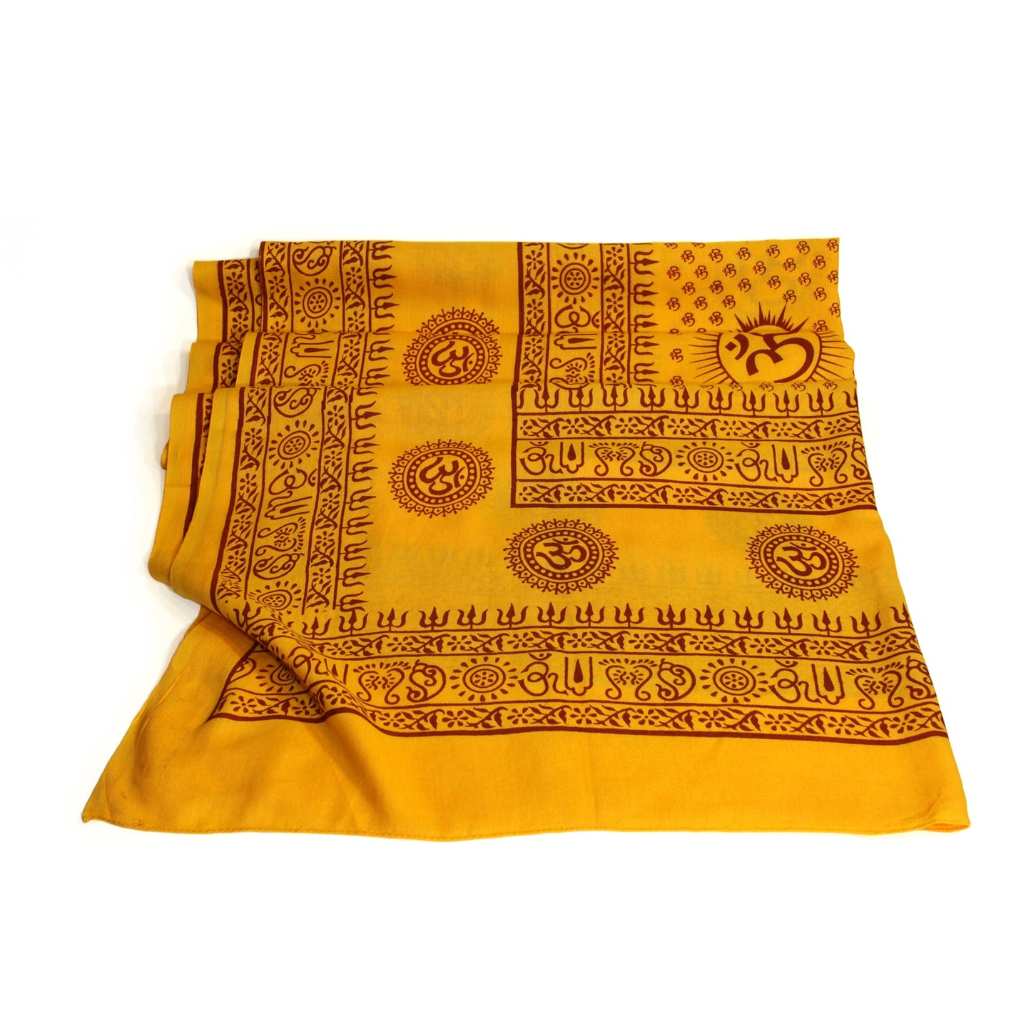 Prabhuji Meditation Yoga Prayer Shawl - Mantra Om - Yellow Large