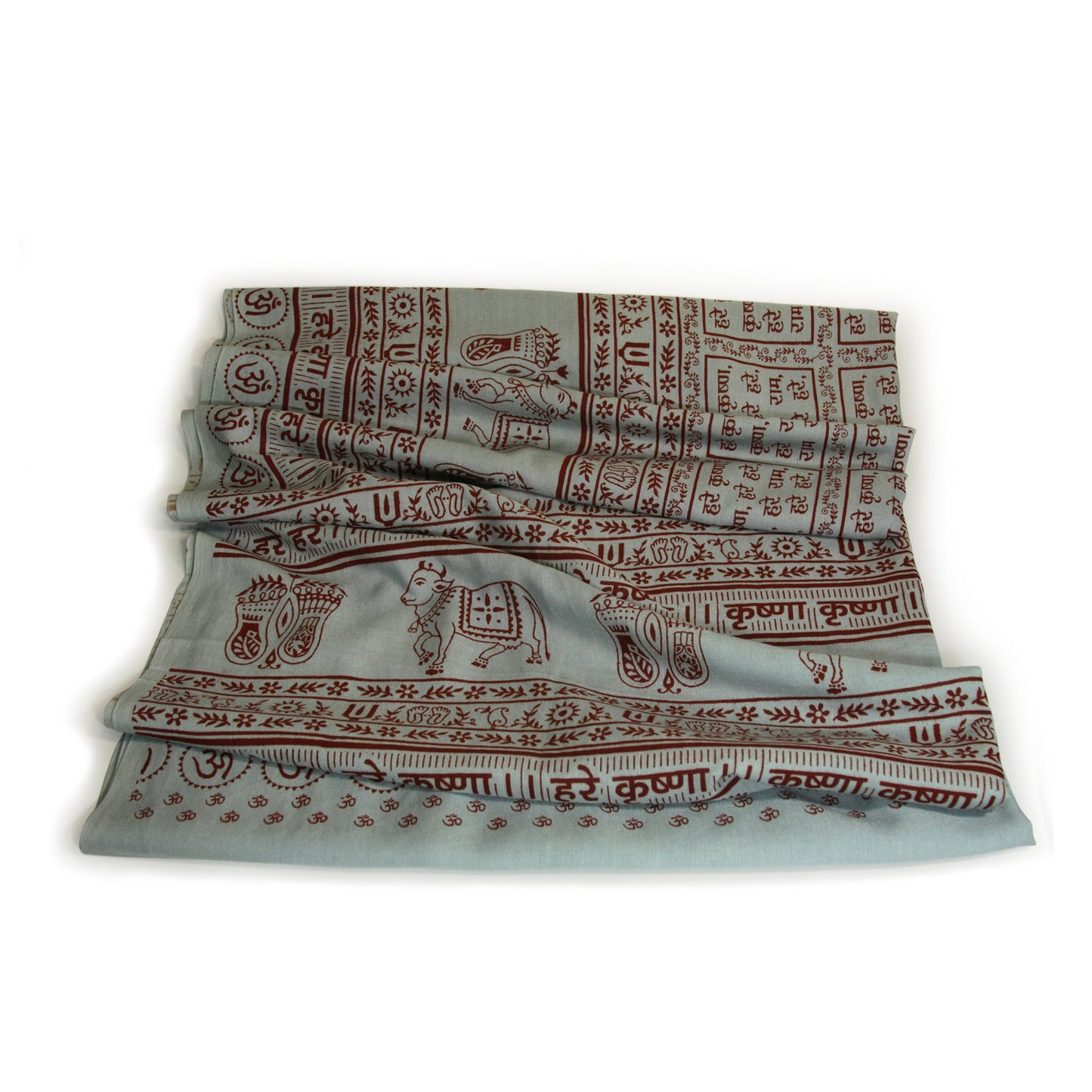 Prabhuji Meditation Yoga Prayer Shawl - Maha Mantra - Grey Large