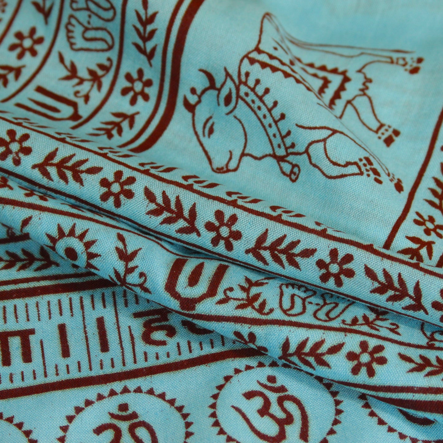 Prabhuji Meditation Yoga Prayer Shawl - Maha Mantra - Turquoise Large