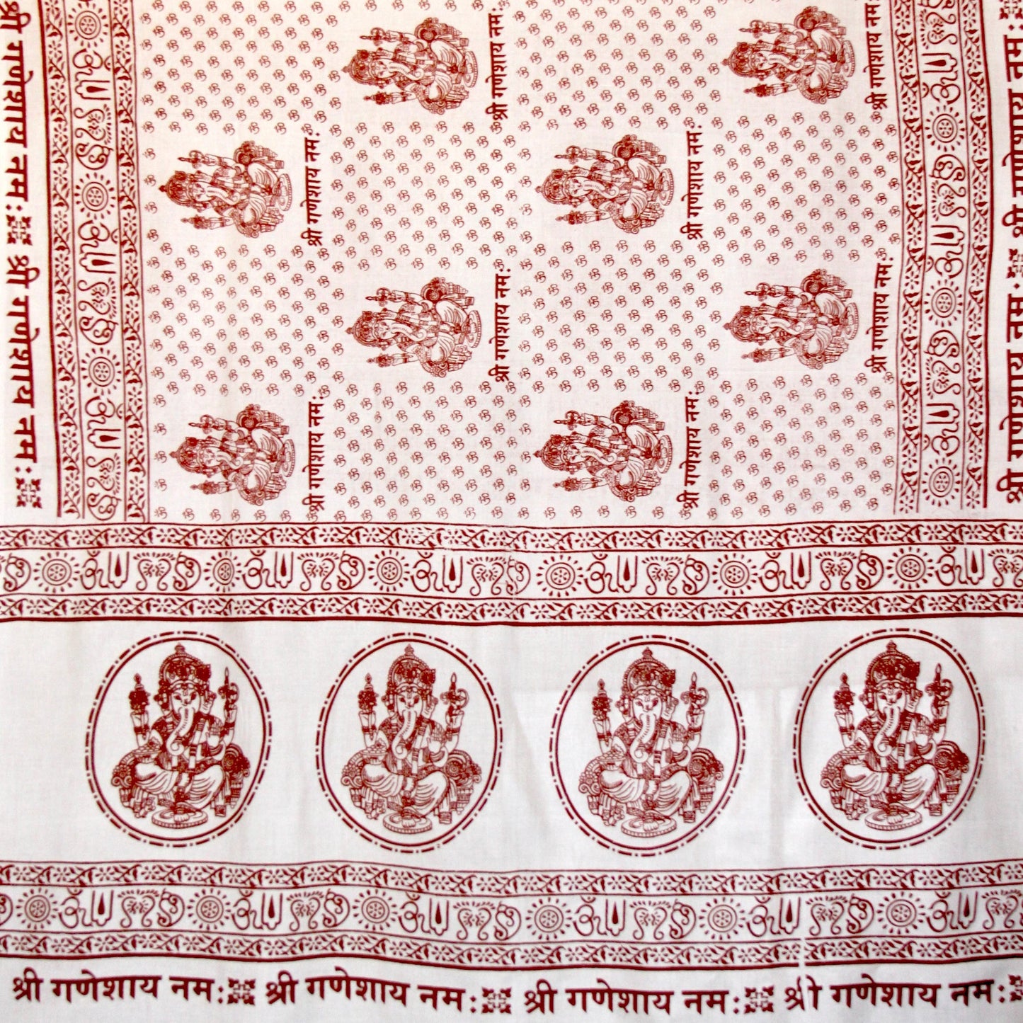 Prabhuji Meditation Yoga Prayer Shawl - Ganesh - White Large