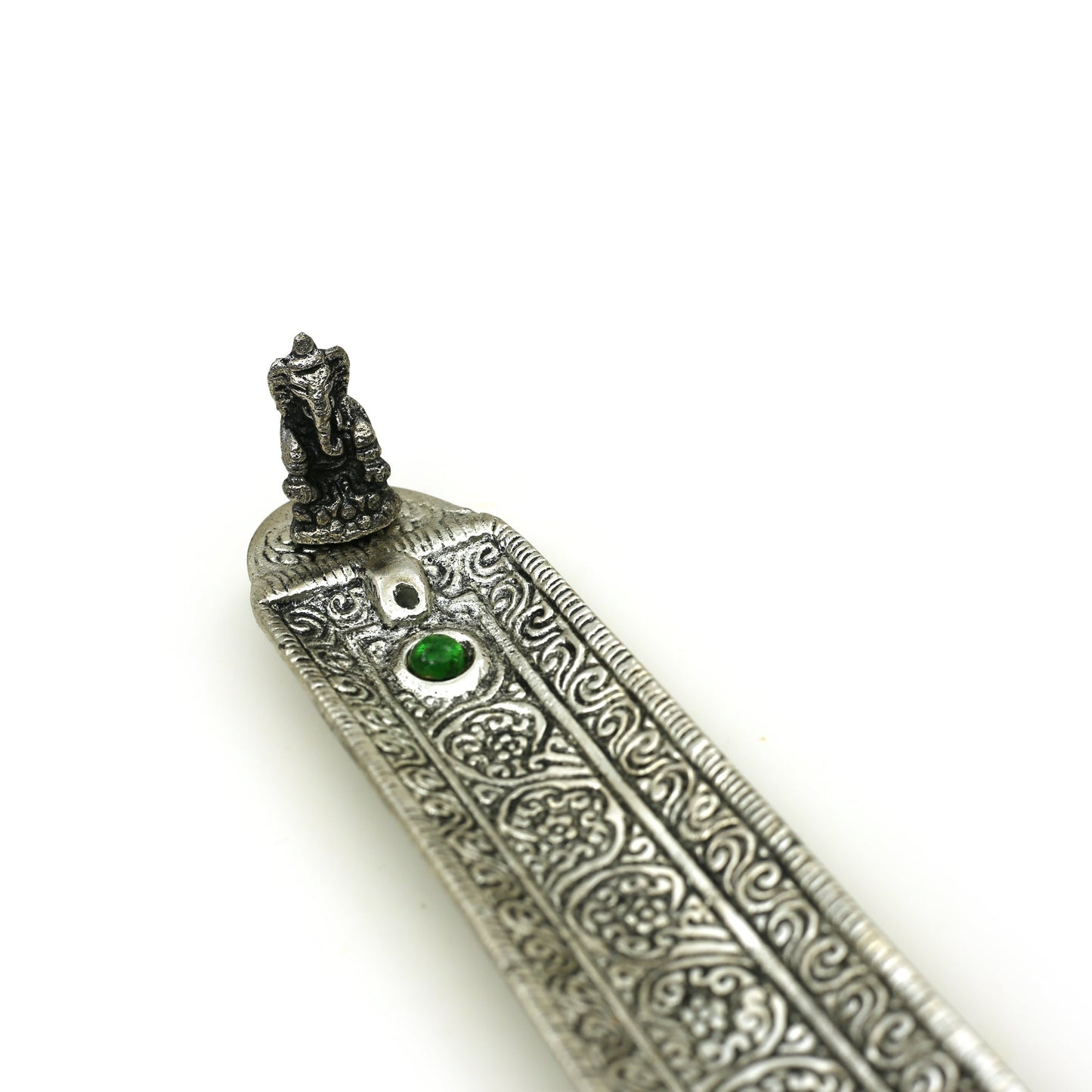 Prabhuji Incense Burner - Ornate Metal Ganesh Rectangular