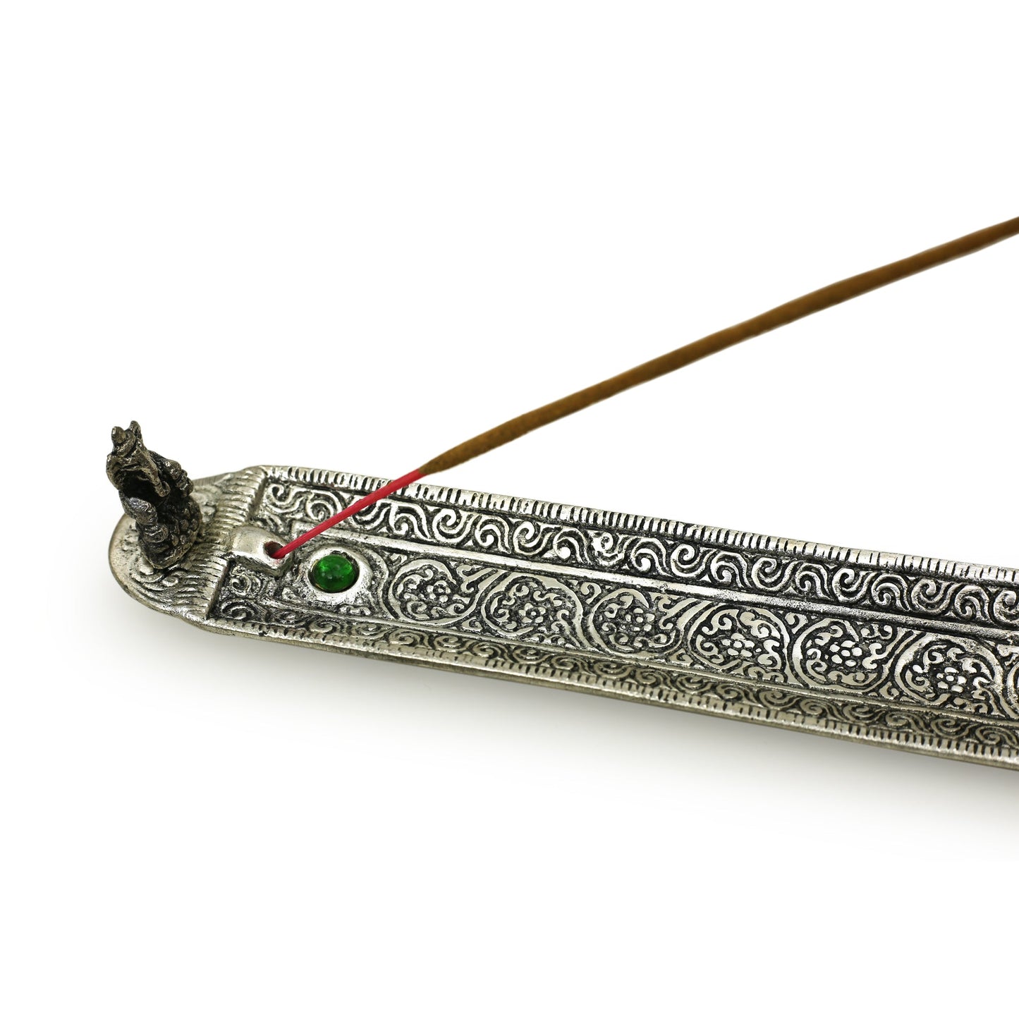 Prabhuji Incense Burner - Ornate Metal Ganesh Rectangular