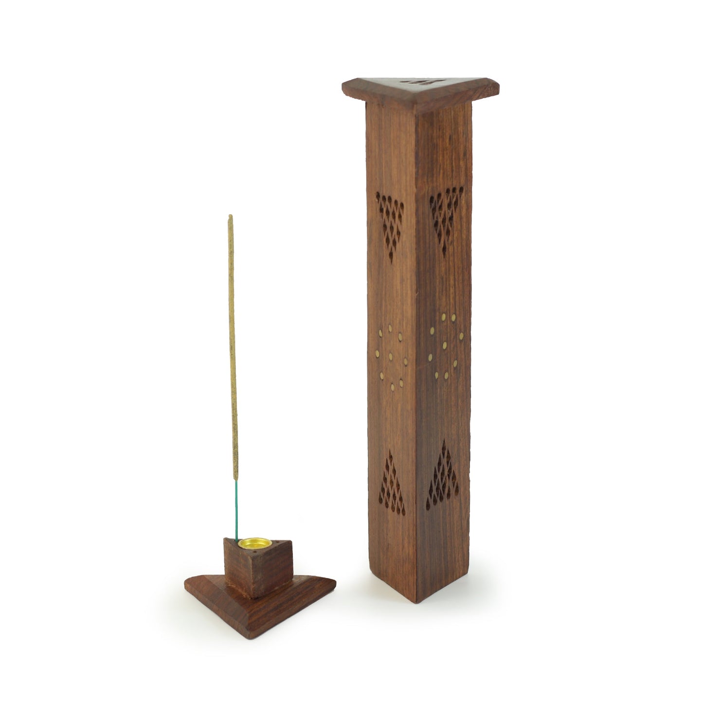 Prabhuji Incense Burner - Wooden Triangle Tower