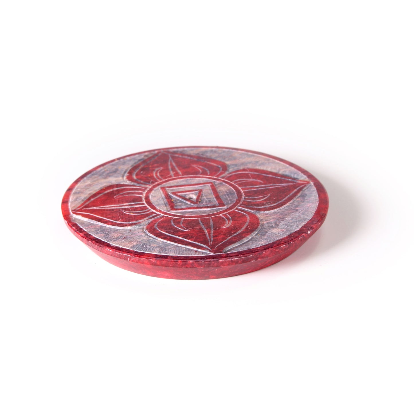 Prabhuji Incense Burner - Soapstone Plate Root Chakra Muladhara 3"