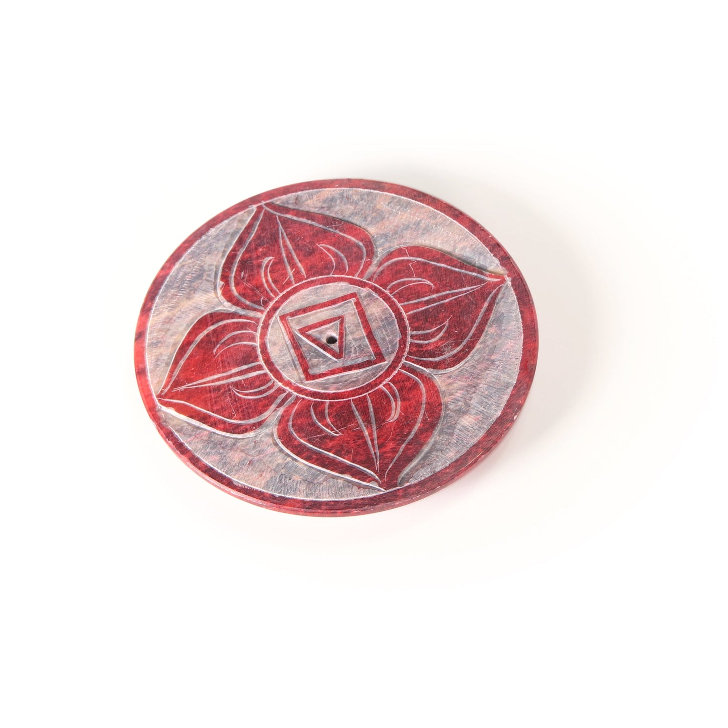 Prabhuji Incense Burner - Soapstone Plate Root Chakra Muladhara 3"