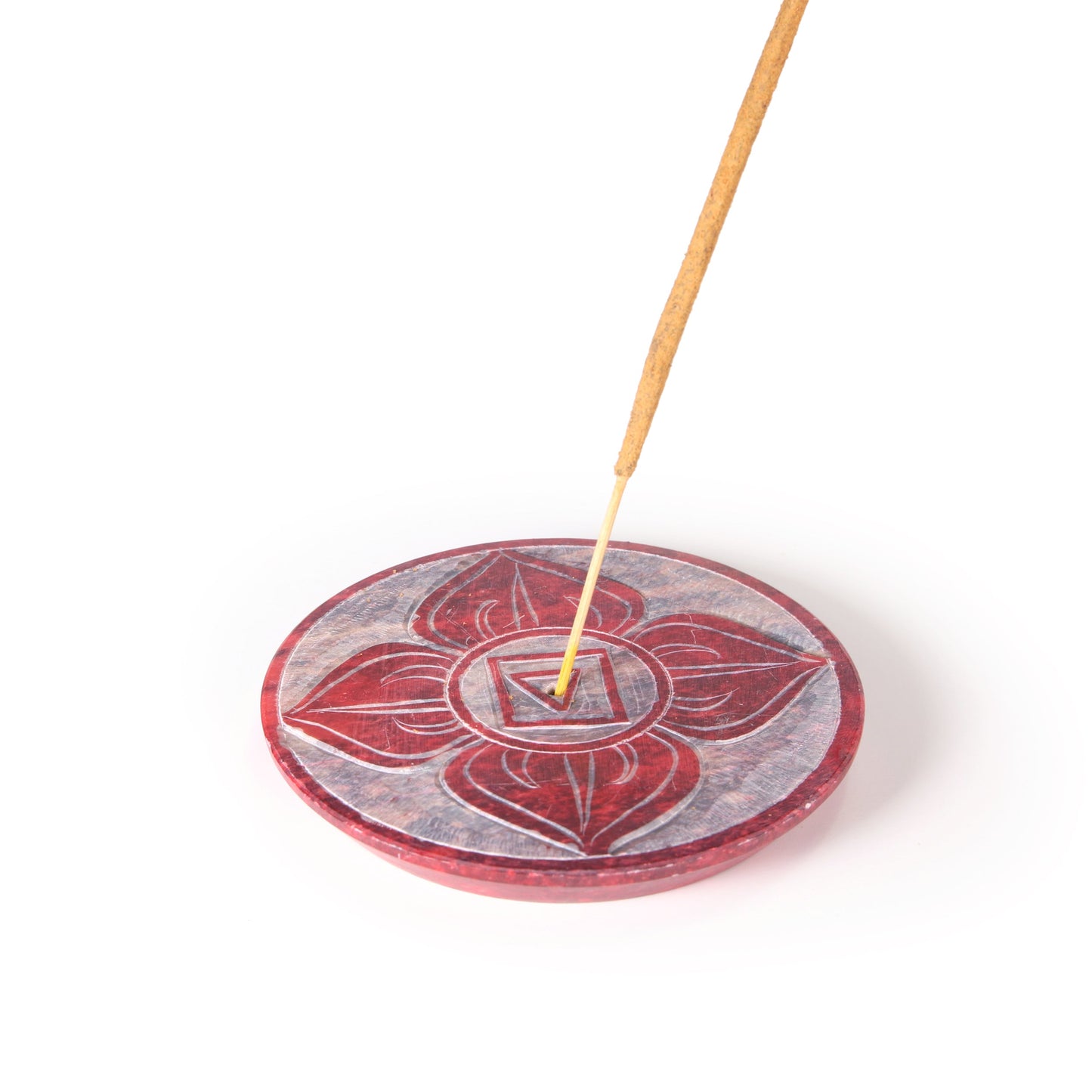 Prabhuji Incense Burner - Soapstone Plate Root Chakra Muladhara 3"