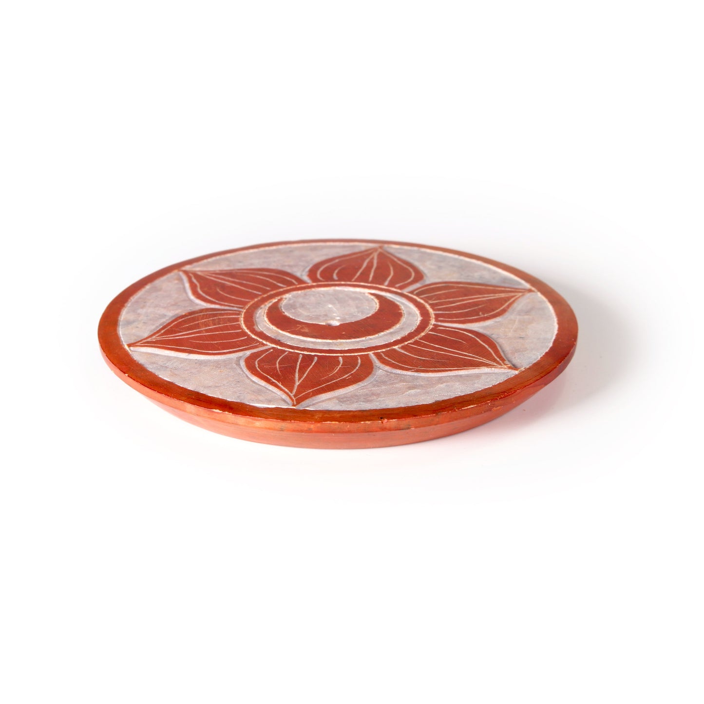 Prabhuji Incense Burner - Soapstone Plate Sacral Chakra Svadhishtana 3"