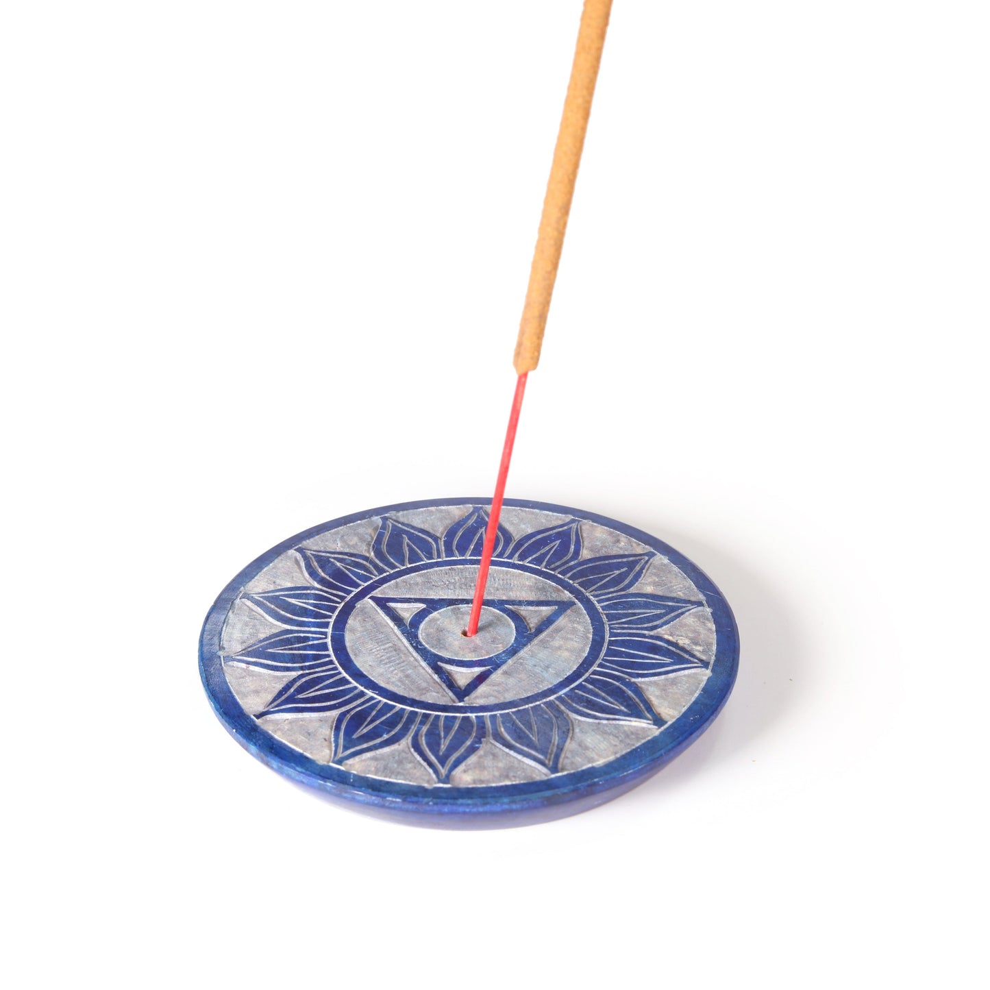 Prabhuji Incense Burner - Soapstone Plate Throat Chakra Vishudha 3"