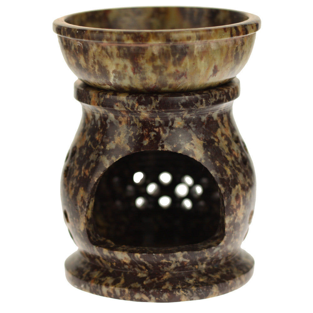 Oil Diffuser - Natural Soapstone Oil Burner Jali 4" - Wholesale and Retail Prabhuji's Gifts