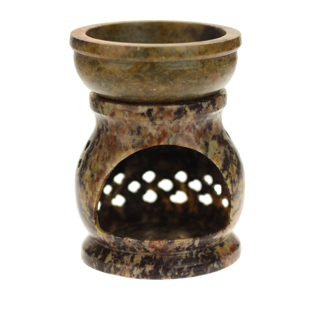 Oil Diffuser - Natural Soapstone Oil Burner Jali 3.25" - Wholesale and Retail Prabhuji's Gifts