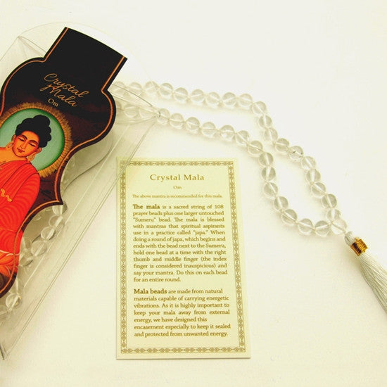 Prayer Mala Beads - Clear Crystal Quartz - 108 Prayer Beads - Wholesale and Retail Prabhuji's Gifts