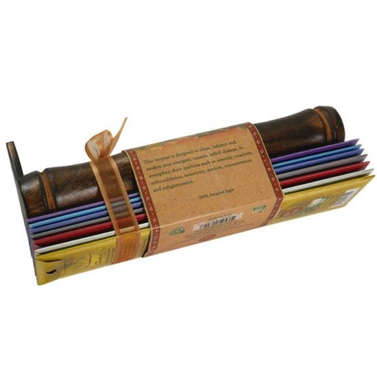 Incense Gift Set - Bamboo Burner + 7 Chakra Incense Sticks Packs & Holiday Greeting - Joy - Wholesale and Retail Prabhuji's Gifts
