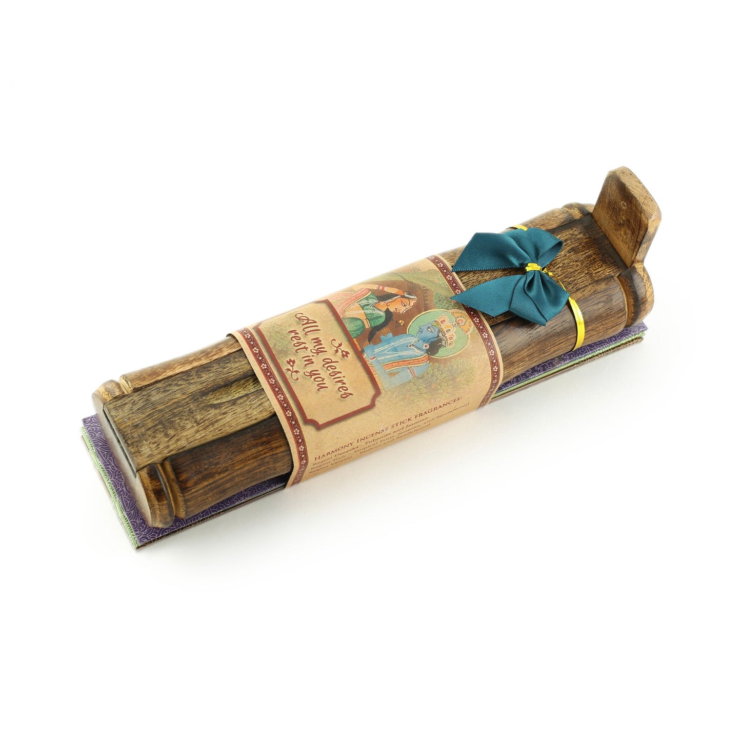 Prabhuji Incense Gift Set - Bamboo Burner + 3 Harmony Incense Sticks Packs & Love Greeting - Rest in you