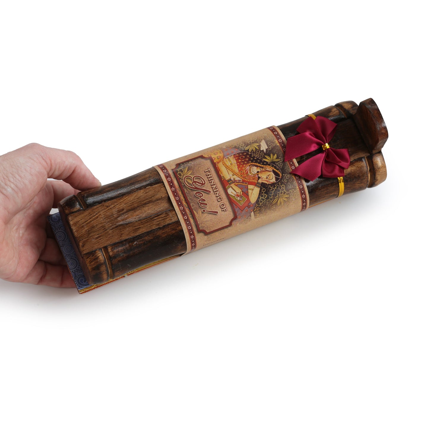 Prabhuji Incense Gift Set - Bamboo Burner + 3 Meditation Incense Stick & Greeting - Thinking of you