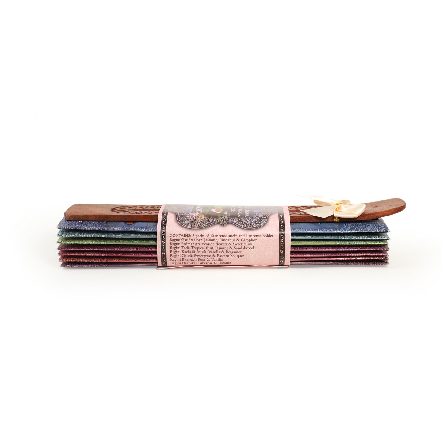 Prabhuji's Gifts - Incense Gift Set - Flat Burner + 7 Harmony Incense Stick & Greeting May Love, Light, Peace & Wisdom be Yours Always