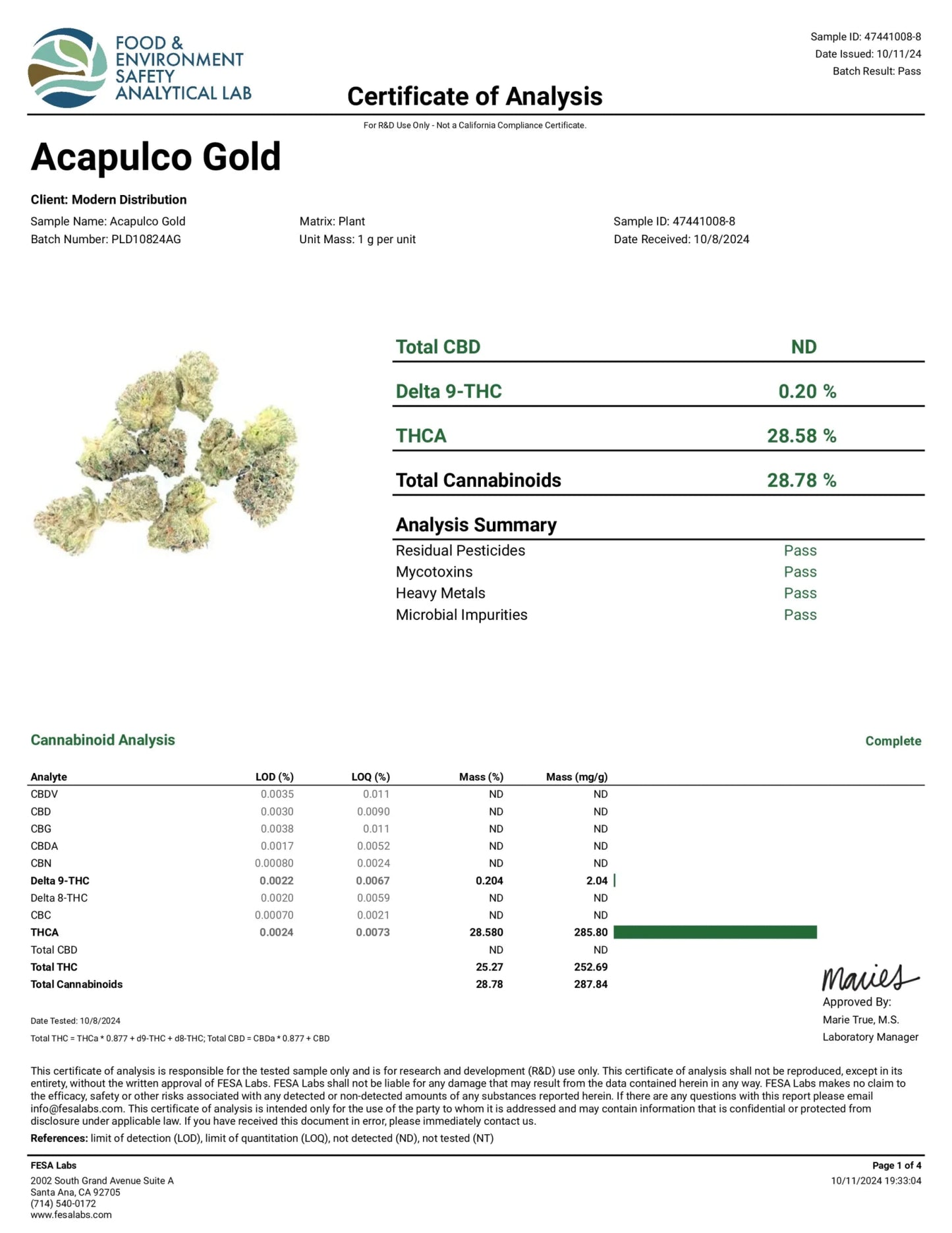 Acapulco Gold BOUTIQUE THCA FLOWER - Sativa (8ct) - Tree Spirit Wellness