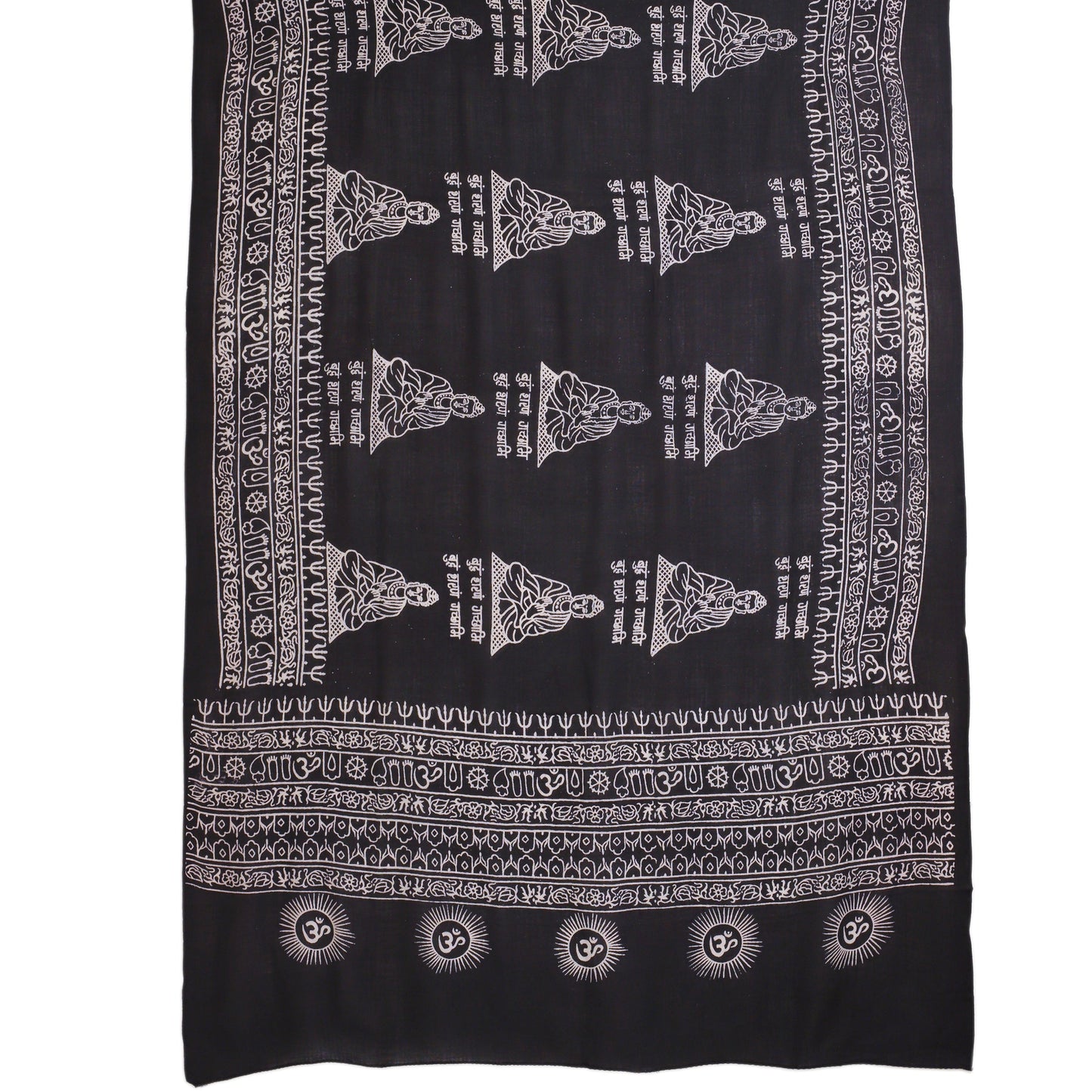 Prabhuji Meditation Yoga Prayer Shawl - Buddha - Black Large