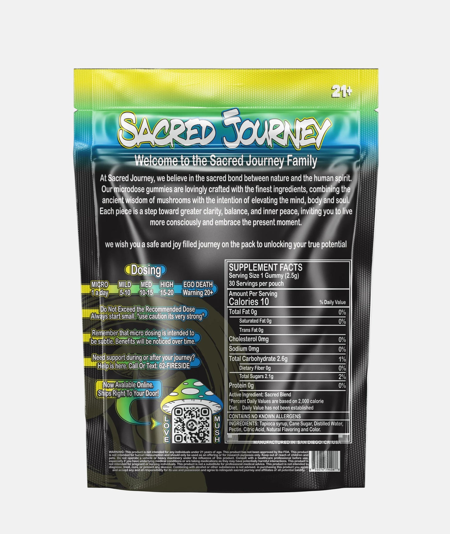 Microdose Gummies – Blueberry Lemonade back - Tree Spirit Wellness