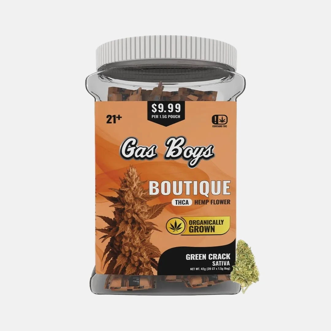 BOUTIQUE THCA FLOWER JUG 42g - Green Crack - Sativa (28CT) - Tree Spirit Wellness