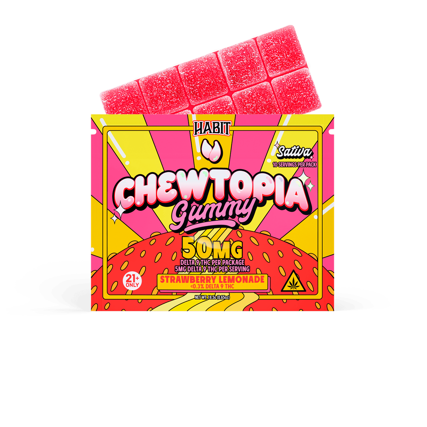 CHEWTOPIA DELTA 9 GUMMIES - Strawberry Lemonade (Sativa) (12 Pk) - Tree Spirit Wellness