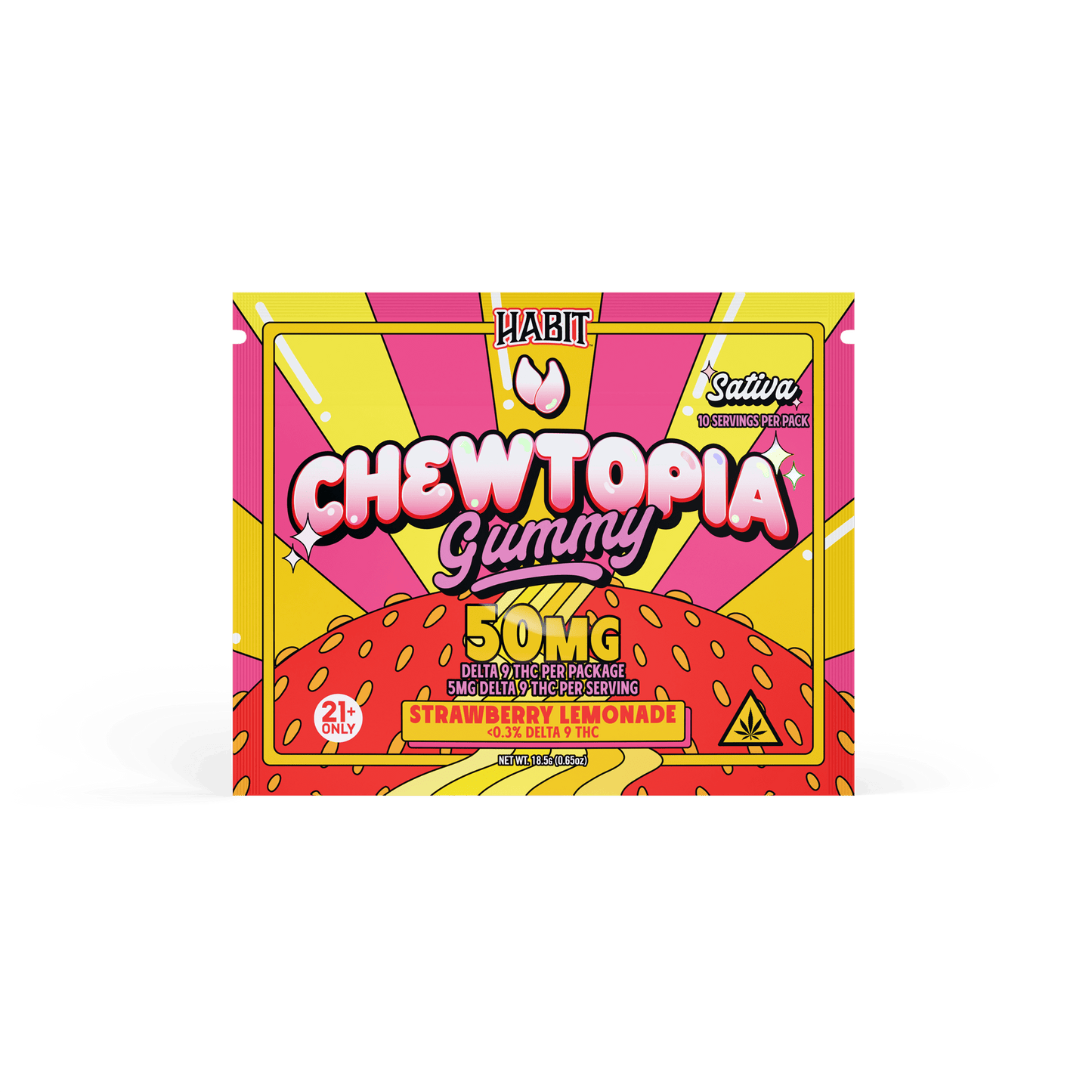 CHEWTOPIA DELTA 9 GUMMIES - Strawberry Lemonade (Sativa) (12 Pk) - Tree Spirit Wellness