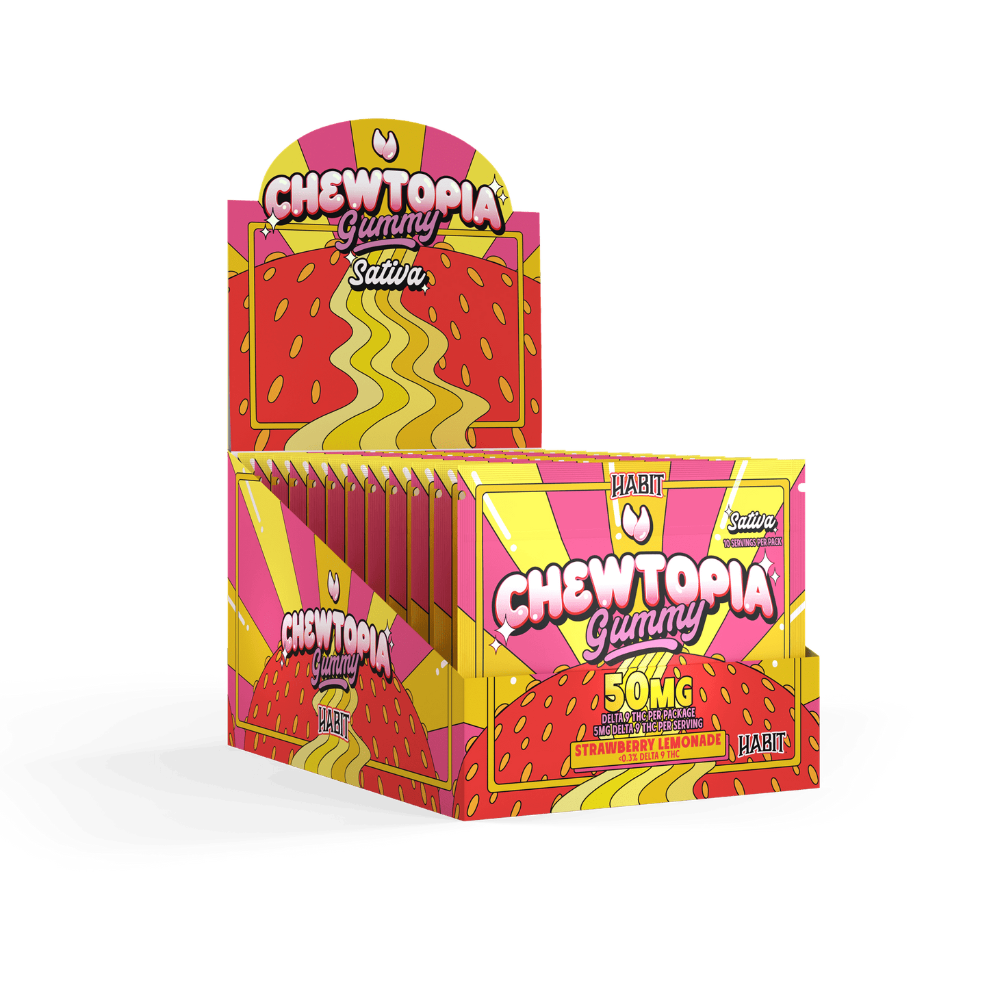 CHEWTOPIA DELTA 9 GUMMIES - Strawberry Lemonade (Sativa) (12 Pk) - Tree Spirit Wellness