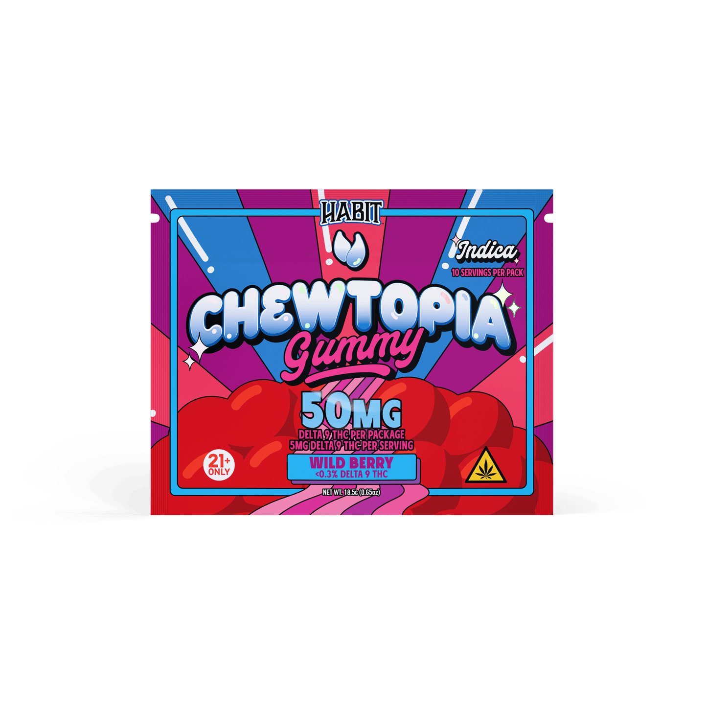 CHEWTOPIA DELTA 9 GUMMIES - Wild Berry (Indica) (12 Pk) - Tree Spirit Wellness