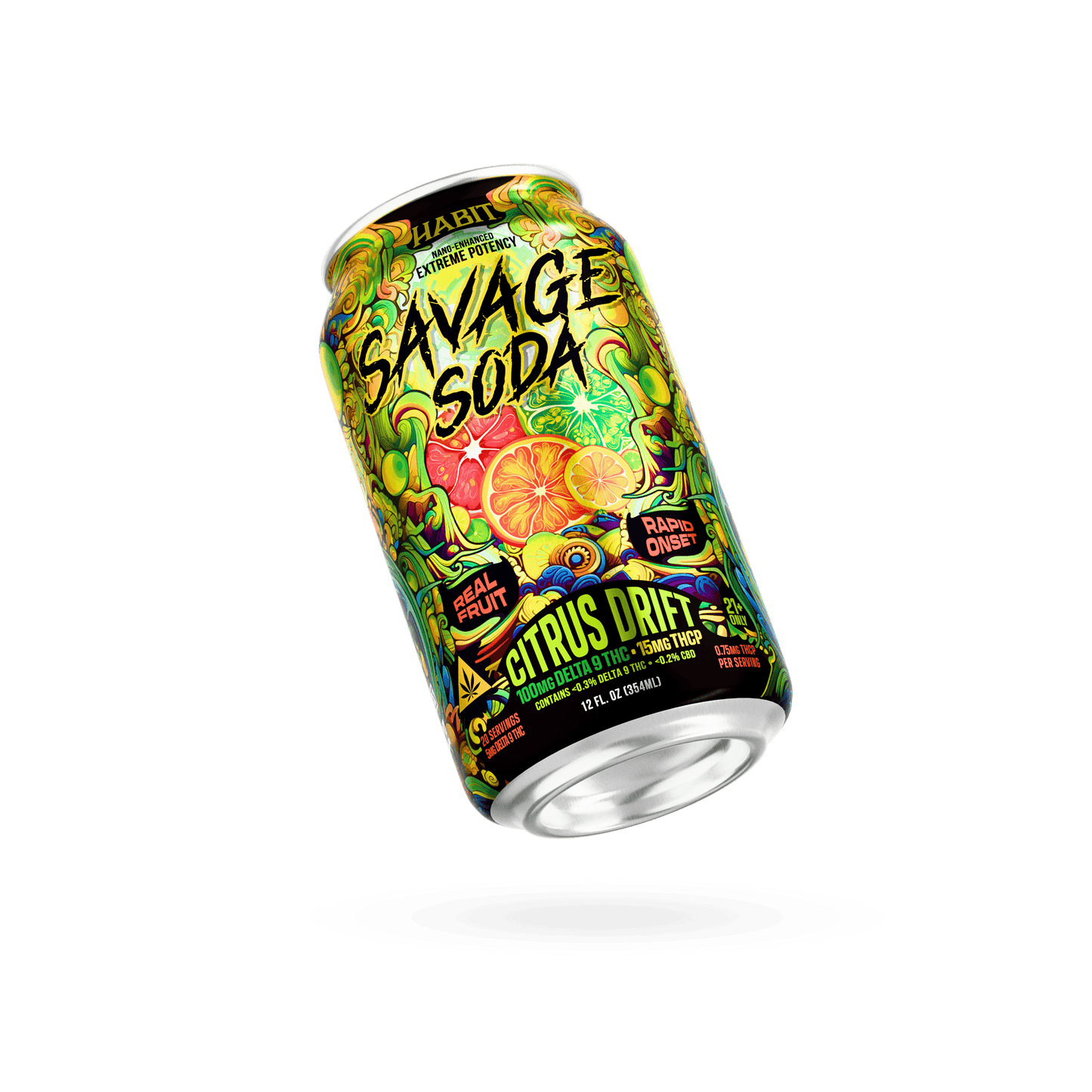 Delta 9 100mg Savage Soda - Citrus Drift - 6pk - Tree Spirit Wellness