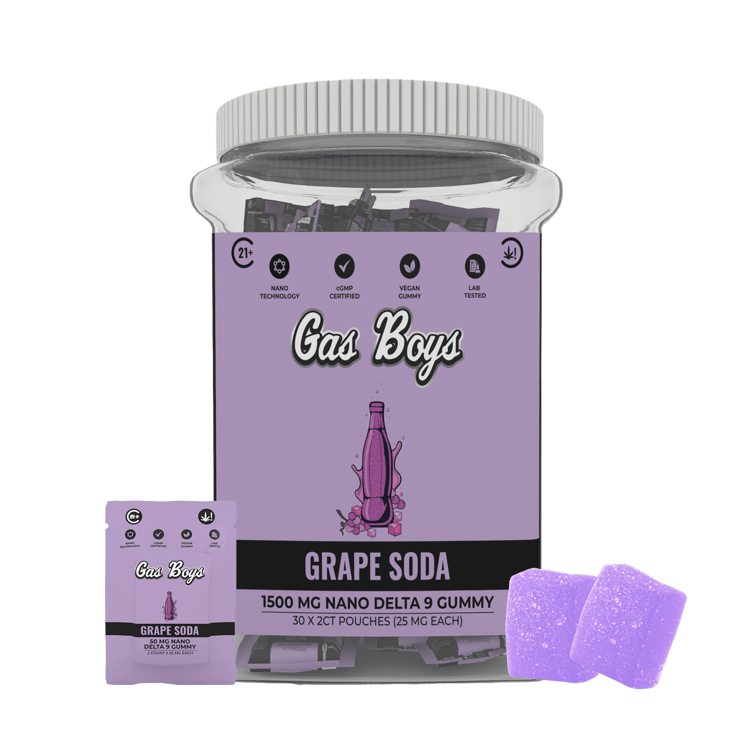 DELTA 9 NANO Gummy - 1500Mg JUG (30ct pouch) - Tree Spirit Wellness