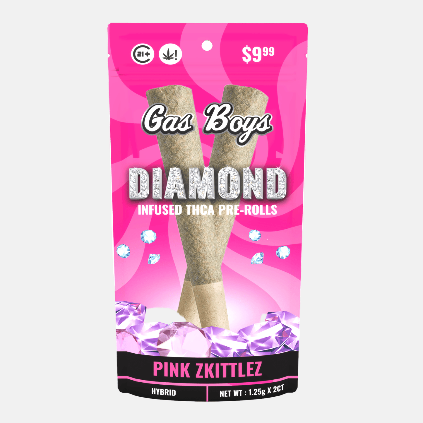 DIAMOND INFUSED THCA PRE - ROL PINK ZKITTLEZ - Hybrid (10ct Per Display) - Tree Spirit Wellness