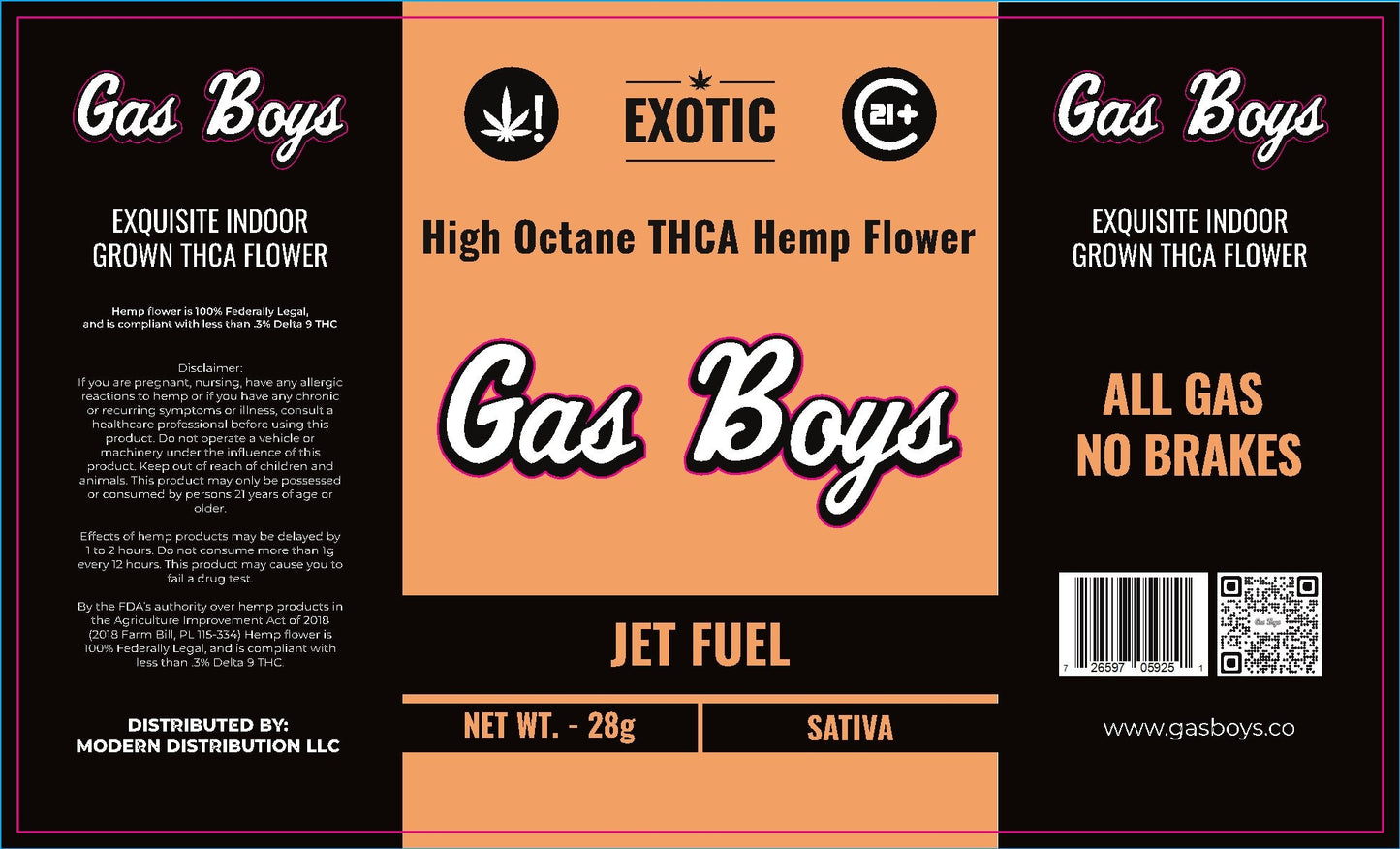 EXOTIC THCP FLOWER JUG - Jet Fuel - Sativa 28CT - Tree Spirit Wellness