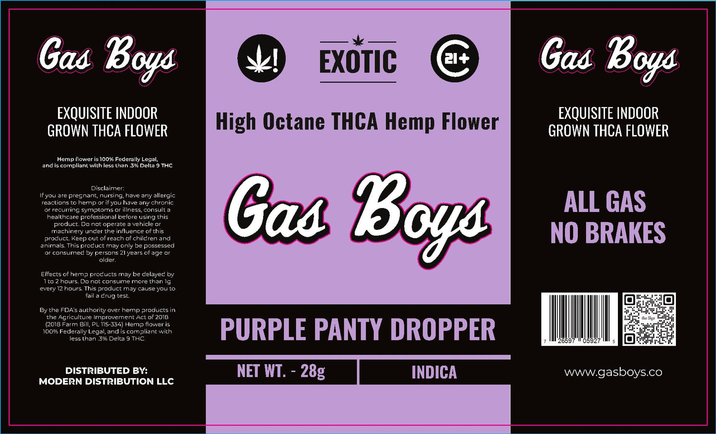 EXOTIC THCP FLOWER JUG - Purple Panty Dropper - Indica 28CT - Tree Spirit Wellness