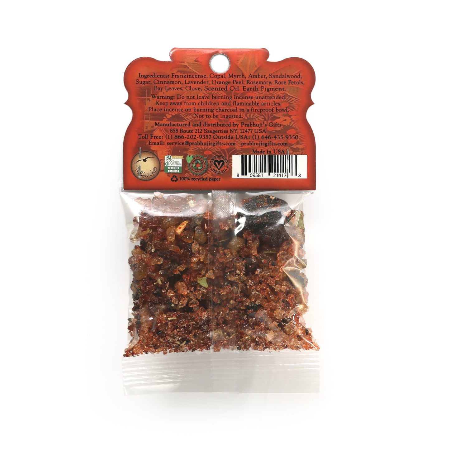 Prabhuji Resin Incense Kama - Love and Attraction - 1.2oz bag