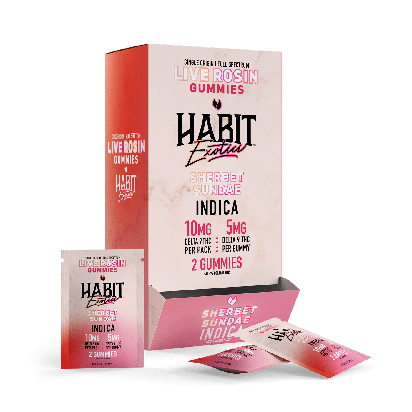 Live Rosin Gummies 5gm D9 THC 20 Gummies Sherbet Sandae (Indica) - Tree Spirit Wellness