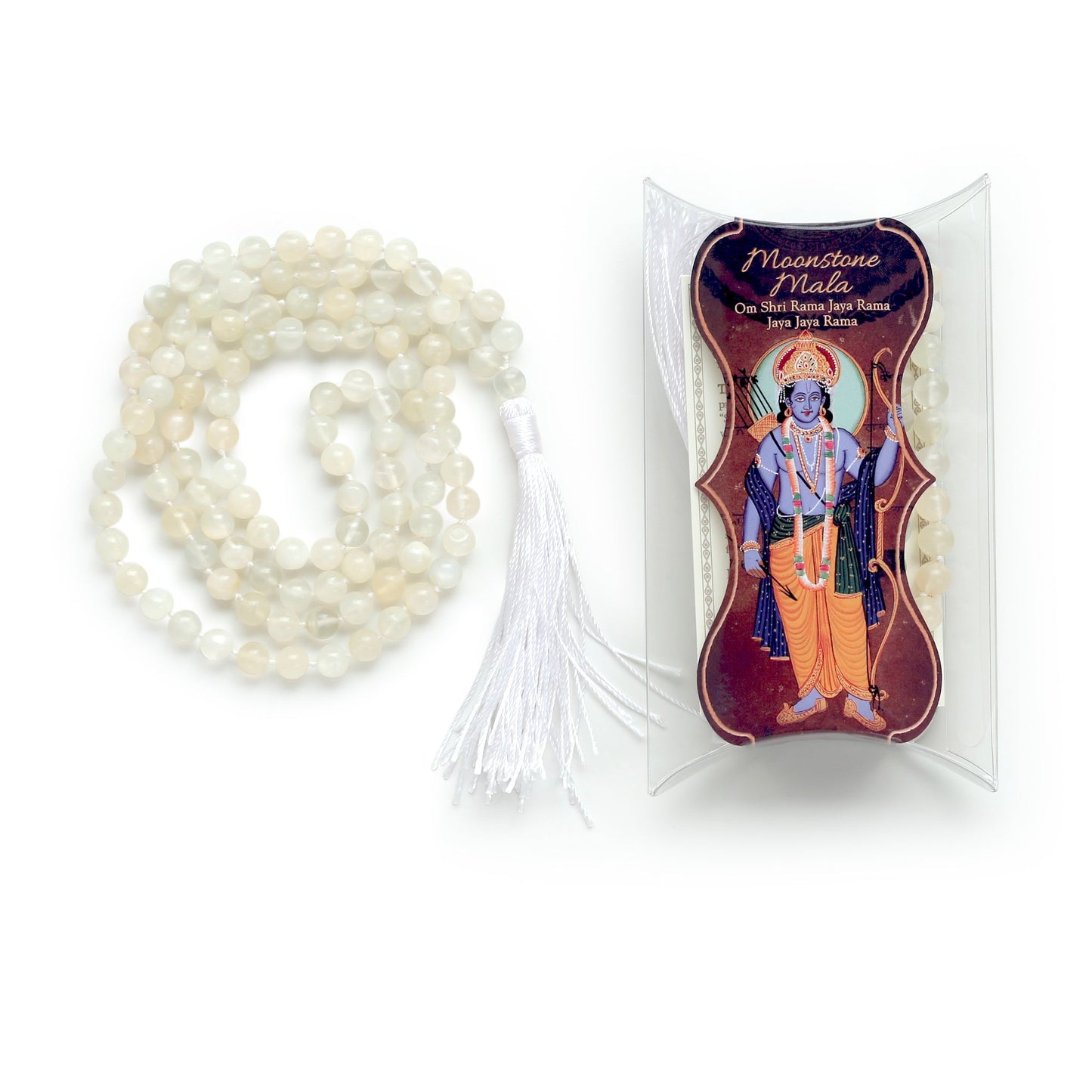 Prabhuji Prayer Mala Beads - Moon Stone - 108 Prayer Beads