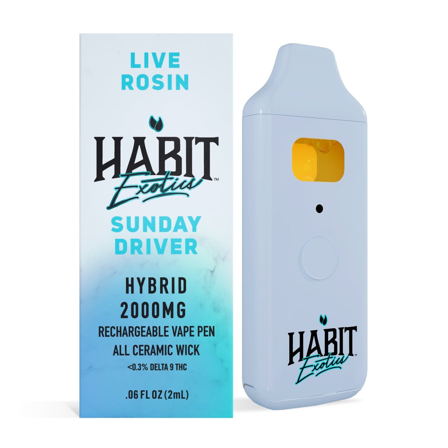 THCA Live Rosin Rechargeable Vape - Sunday Driver 2g (Hybrid) - 10 Pack - Tree Spirit Wellness