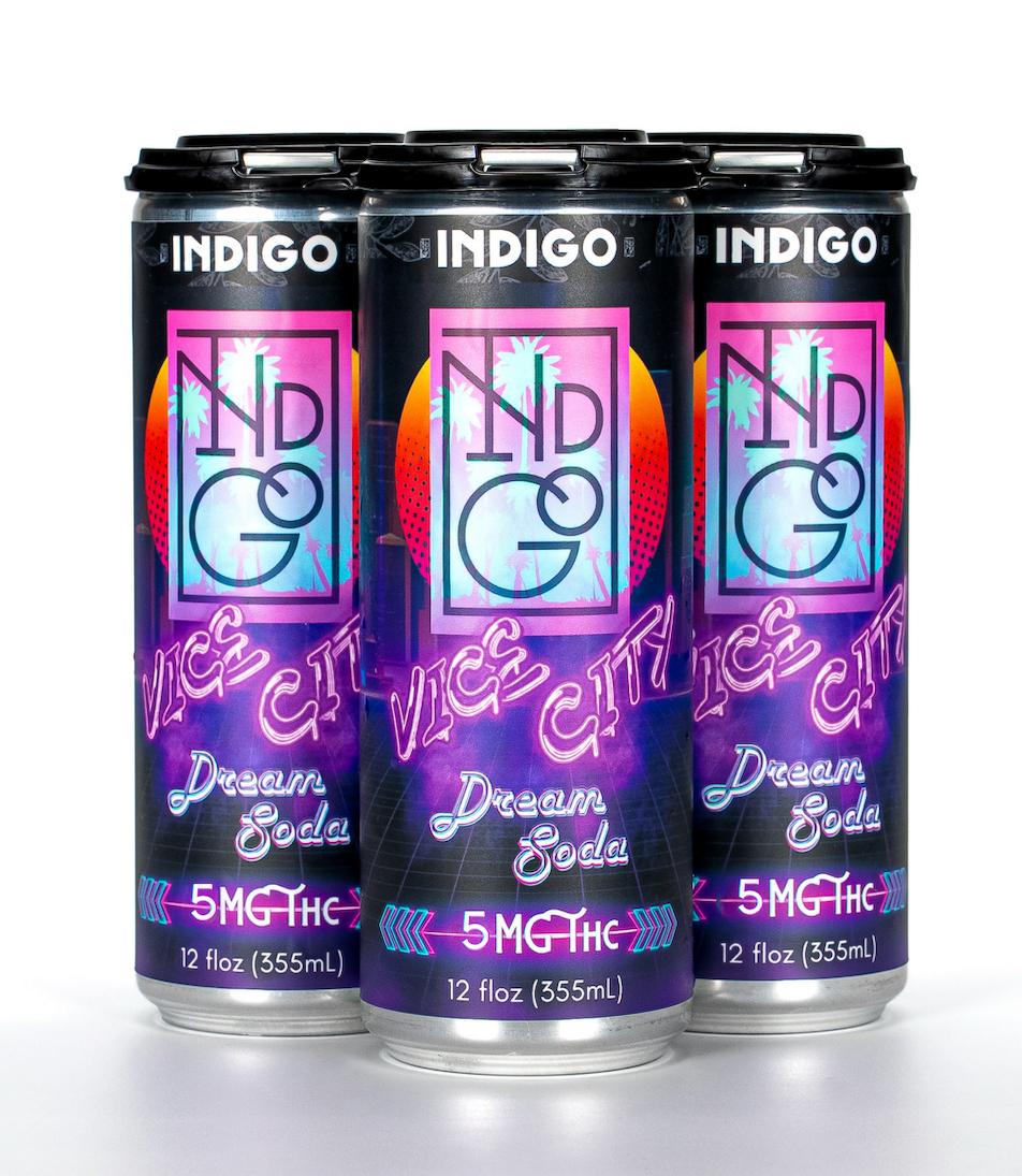 New! Indigo Vice City 5MG THC Dream Soda - Case of 24 - Tree Spirit Wellness